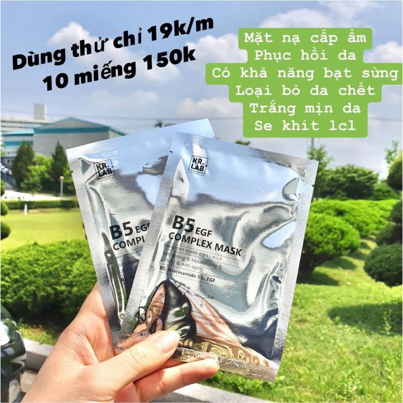 Mặt nạ Kr.Lab B5 EGF complex mask hạn 2027 cấp ẩm phục hồi dưỡng trắng