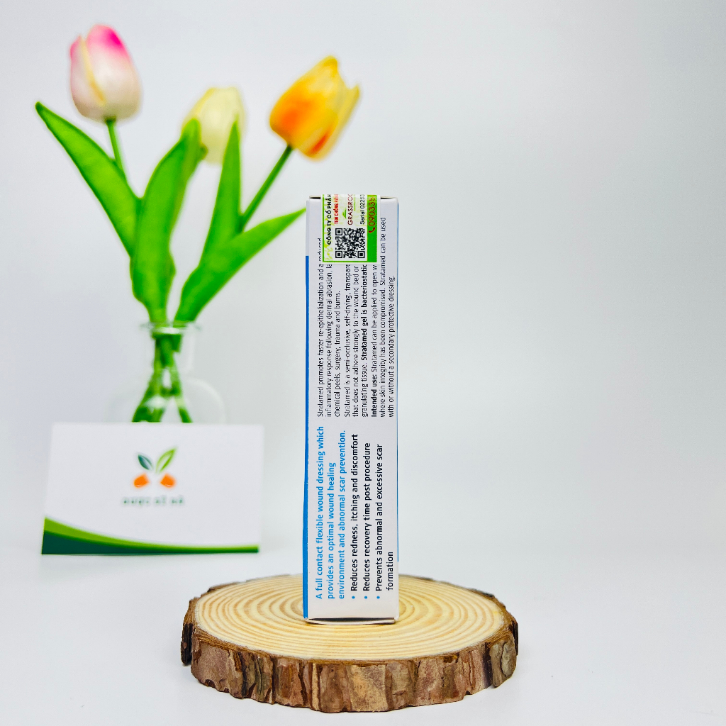 Stratamed Kem sẹo hỗ trợ làm lành vết thương hở và giúp mờ sẹo thâm, sẹo lồi, sẹo lõm,Stratamed chính hãng  5g/10g