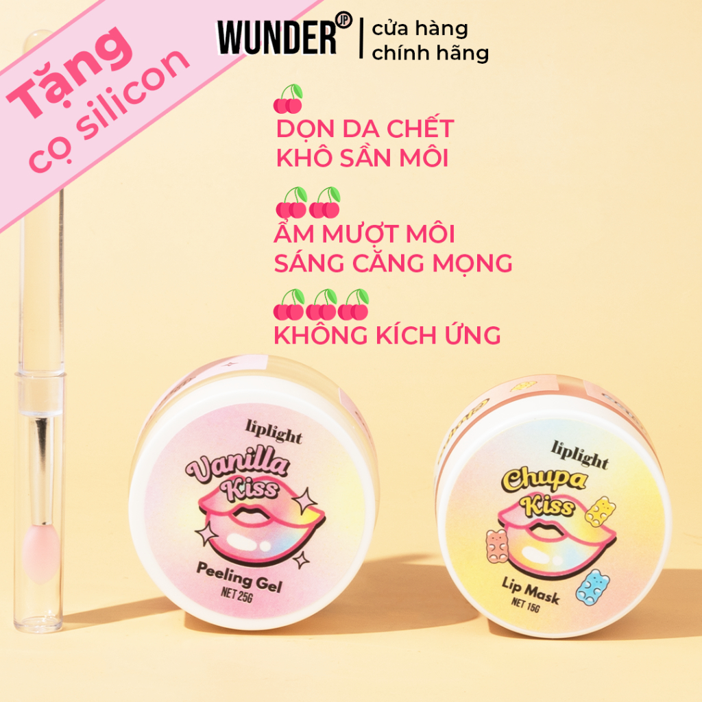(TẶNG CỌ SILICON) Combo giảm thâm môi, dưỡng hồng môi Liplight, cấp ẩm môi (tẩy tế bào chết môi + mặt nạ dưỡng hồng môi)