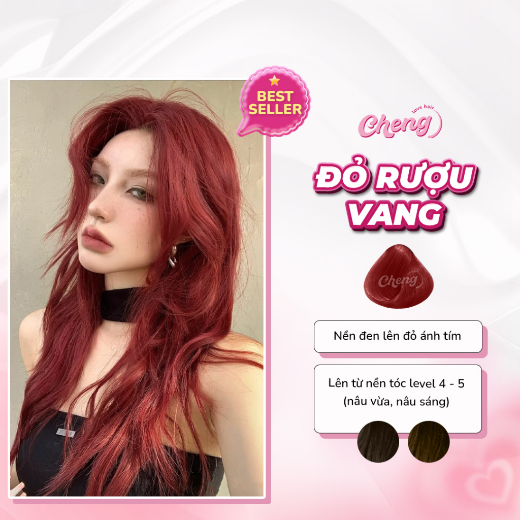 Thuốc Nhuộm Tóc Màu ĐỎ RƯỢU VANG Không Tẩy | Chenglovehair, Chenglovehairs