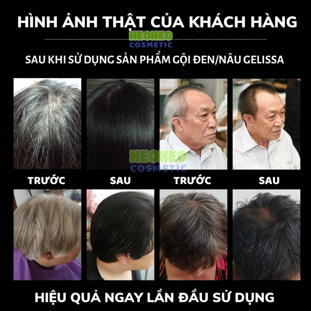 Dầu gội phủ bạc GELISSA 500ml 400ml công nghệ nhật bản – Lược nhuộm tóc thông minh đen nâu từ thảo dược tự nhiên an toàn