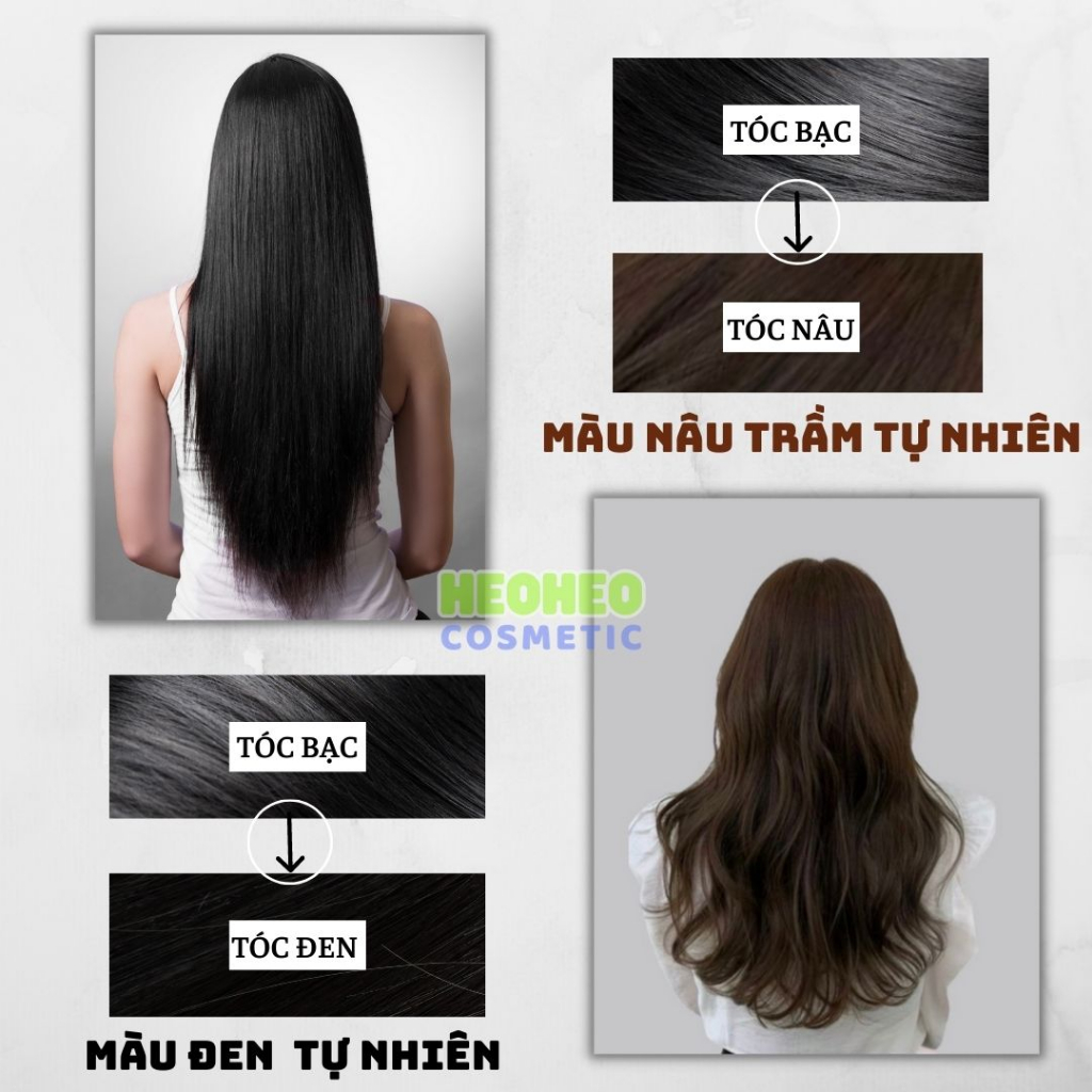 Dầu gội phủ bạc GELISSA 500ml 400ml công nghệ nhật bản – Lược nhuộm tóc thông minh đen nâu từ thảo dược tự nhiên an toàn