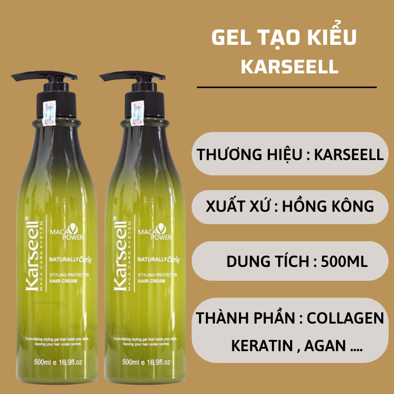 Gel Bóp Tóc Xoăn KARSEELL Macca Tạo Kiểu Giữ Nếp Tóc | Gôm Mềm Giữ Nếp Tóc Karseell