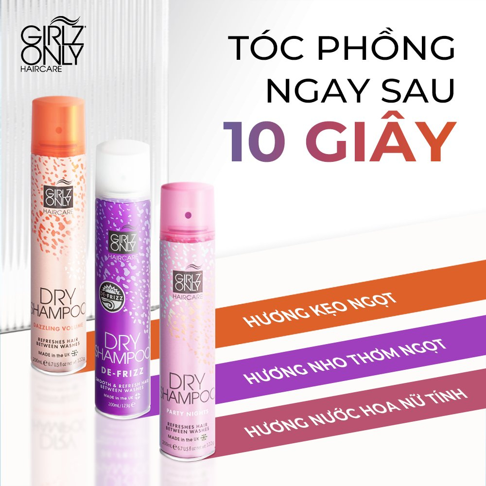 DẦU GỘI KHÔ GIRLZ ONLY DRY SHAMPOO 200ML