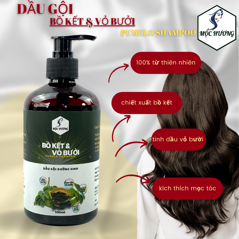 Dầu gội thảo dược bồ kết vỏ bưởi – Giảm khô gãy – mượt tóc – dưỡng mượt tóc