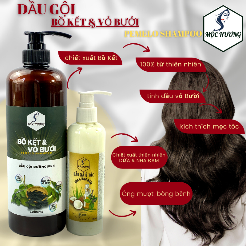 Dầu gội thảo dược bồ kết vỏ bưởi – Giảm khô gãy – mượt tóc – dưỡng mượt tóc