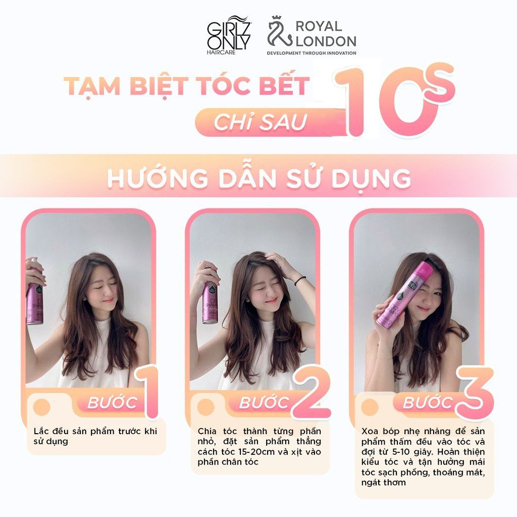 Combo 2 Dầu Gội Khô Girlz Only Dry 200ml