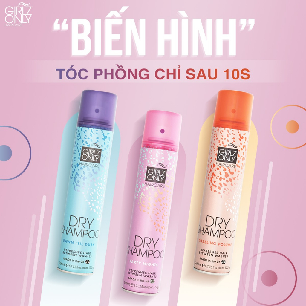 Combo 2 Dầu Gội Khô Girlz Only Dry 200ml