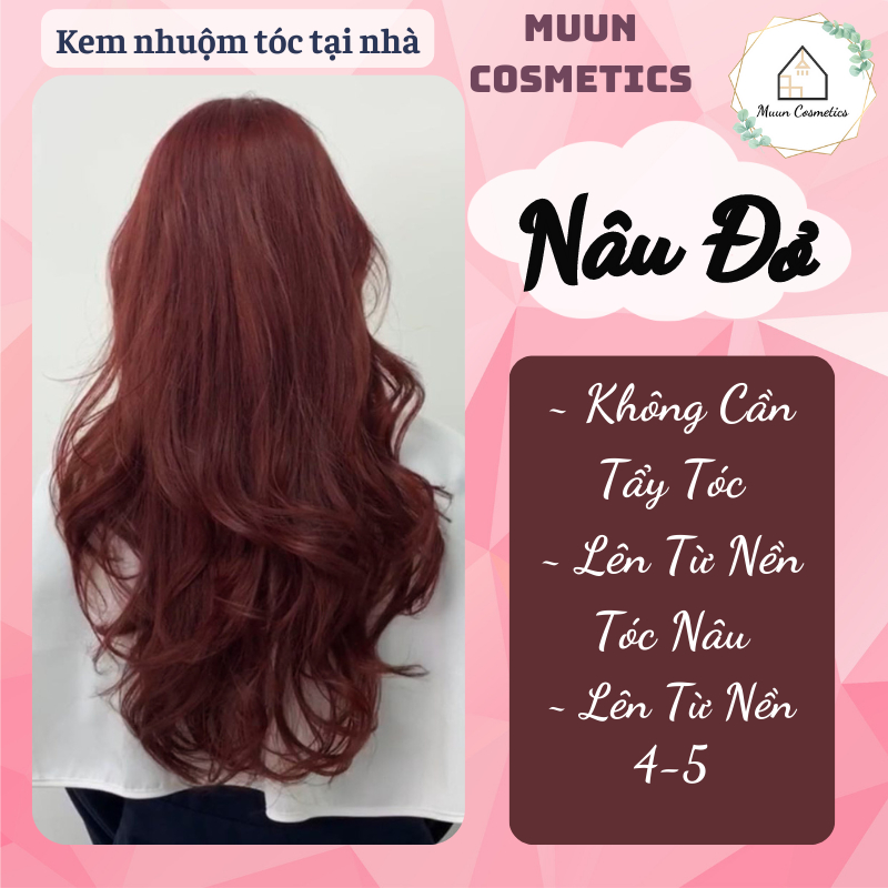 Thuốc Nhuộm Tóc Màu Nâu Đỏ (Tặng Kèm Oxy + Chụp Tóc + Bao Tay)