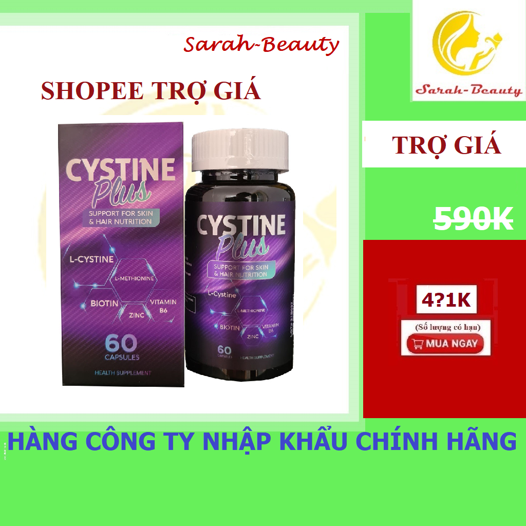 Cystine Plus-Viên uống giảm mụn, ngăn rụng tóc và giảm sắc tố Supplement Fact Cystine Plus