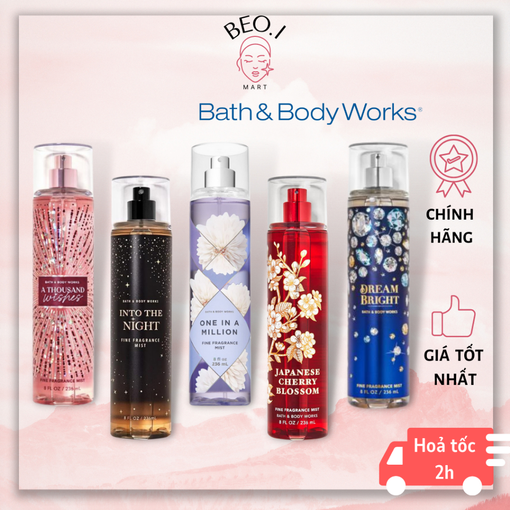 Xịt Thơm Nước Hoa Toàn Thân Body Mist Bath And Body Works 236ml (CHÍNH HÃNG) – Beoi Mart