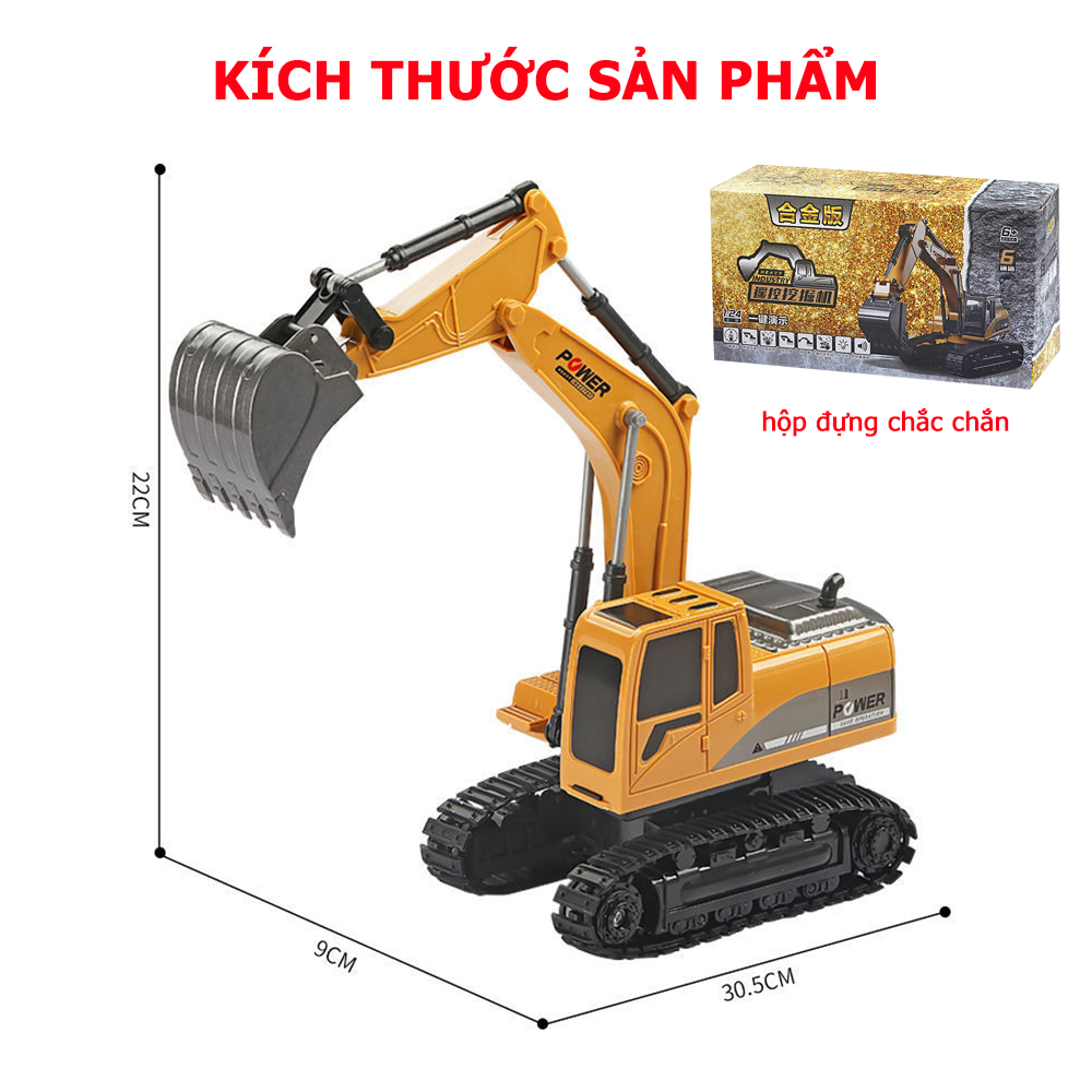 Máy xúc điều khiển từ xa đồ chơi cho bé có gầu sắt, bánh xích, đồ chơi điều khiển từ xa cho trẻ em BOBIKIDS MX01