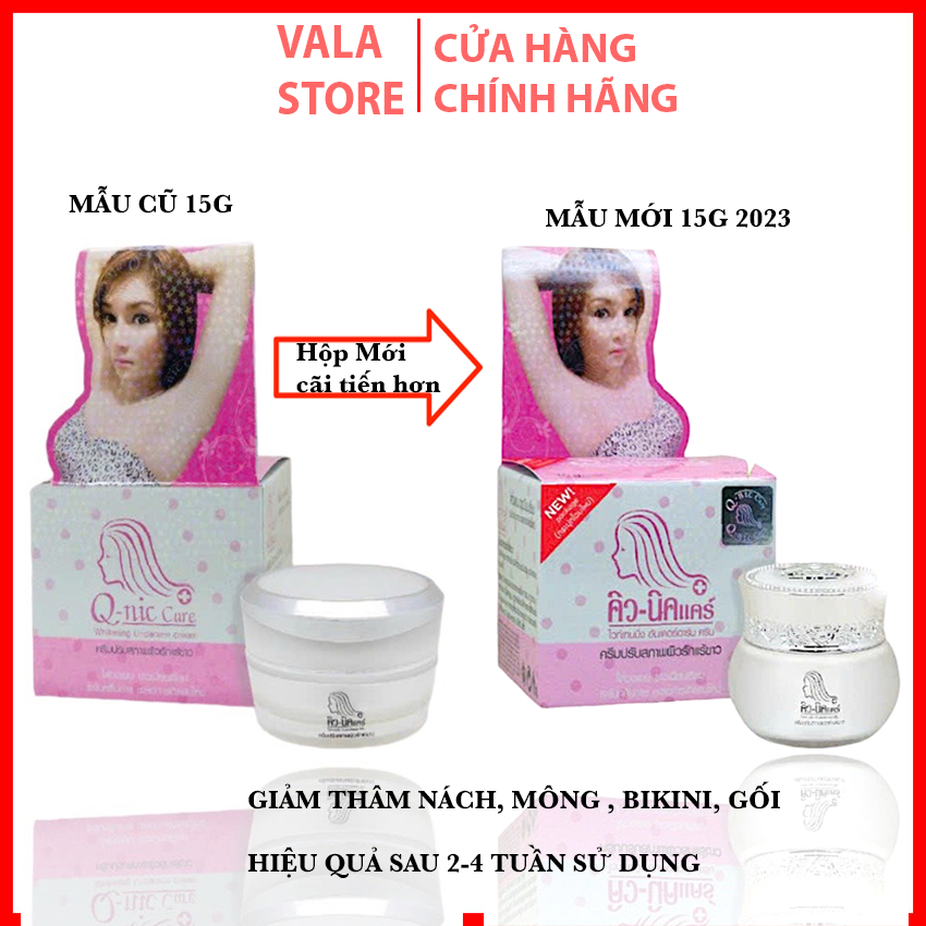 [Mẫu Mới 2023] Kem thâm nách Qnic, Giẩm thâm mông, Gối, Bikini Q-nic Care Whitening Underarm Cream Thái Lan  15G