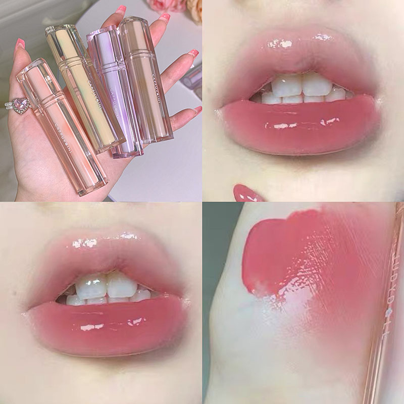 Son tint bóng lì Cappuvini mềm mịn dưỡng ẩm nuôi dưỡng môi, Son kem bóng nội địa Trung kết cấu mờ mượt lâu trôi
