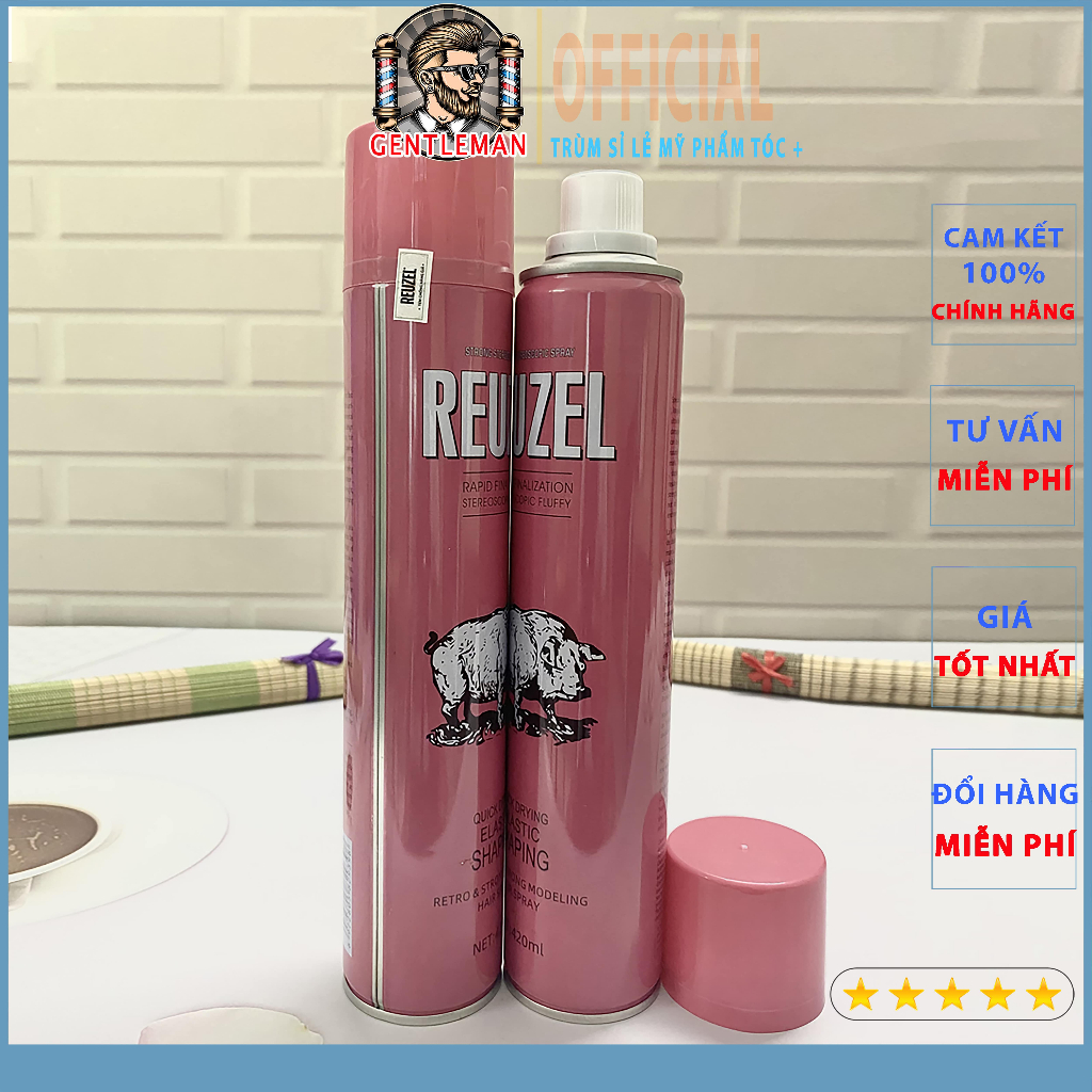 Gôm Xịt Tóc REUZEL Pink 420ml – Gôm Xịt Tóc Nam Tạo Kiểu Giữ Nếp Tóc 24h, Keo Xịt Tóc Bản Đặc Biệt Cực Thơm, Dễ Sử Dụng
