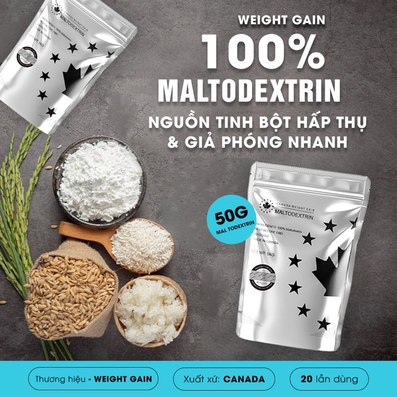 Sữa Hỗ Trợ Tăng Cân – Tăng Cơ MALTO Túi 1kg – Canada Weightgain- FreeShip