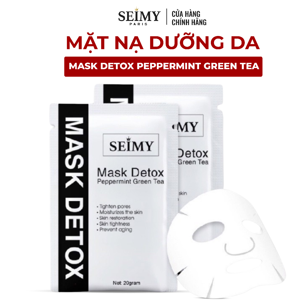 Mặt nạ dưỡng da cấp ẩm Seimy – Mask Detox Peppermint Green Tea da căng bóng,dưỡng trắng,giảm sưng dùng cho mọi loại da