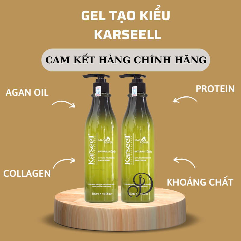 Gel giữ nếp tóc xoăn Karseell Curly Cream tạo kiểu dưỡng tóc uốn xoăn | Gôm mềm tạo kiểu tóc KARSEELL 200ML