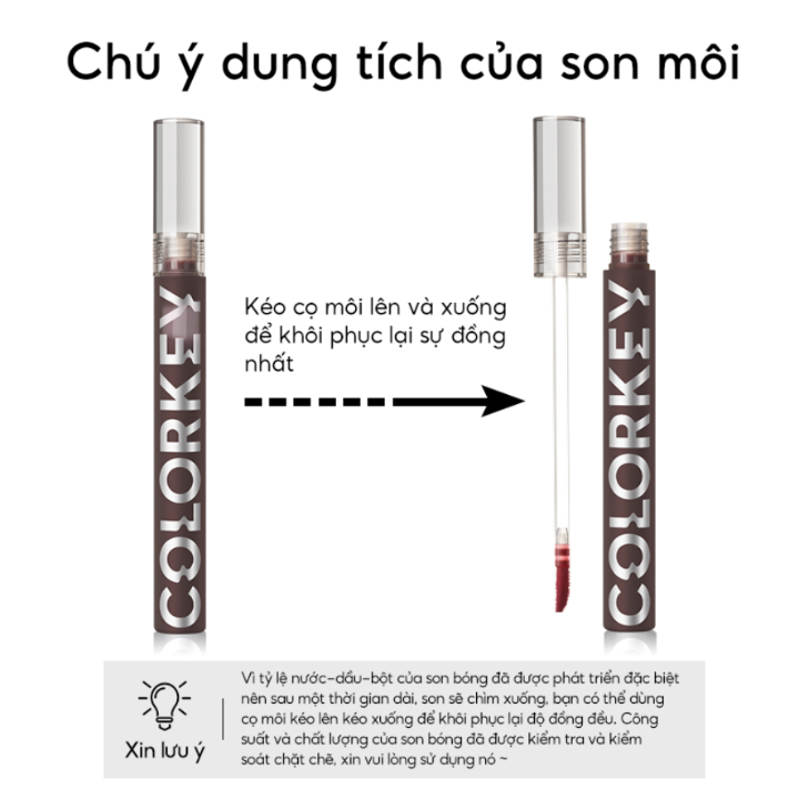 Son Tint Bóng Colorkey Glasting Water Tint Phiên Bản Nâng Cấp, Son Bóng Dạng Lỏng Lâu Trôi, Màu Sắc Trẻ Trung 1,7g