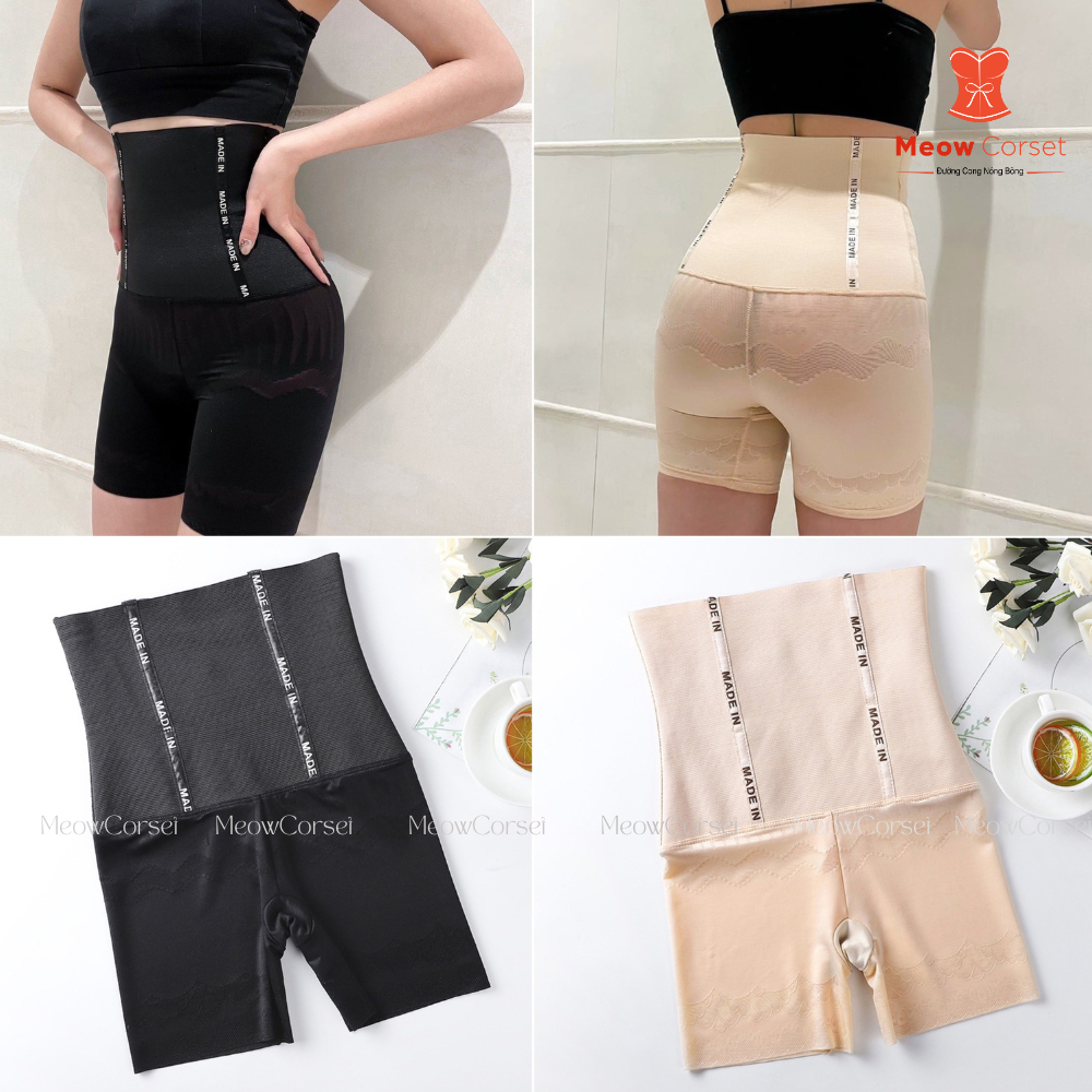 Quần gen nịt bụng siết eo mặc váy body nâng mông định hình chống cuộn 9962 [MEOW Corset]