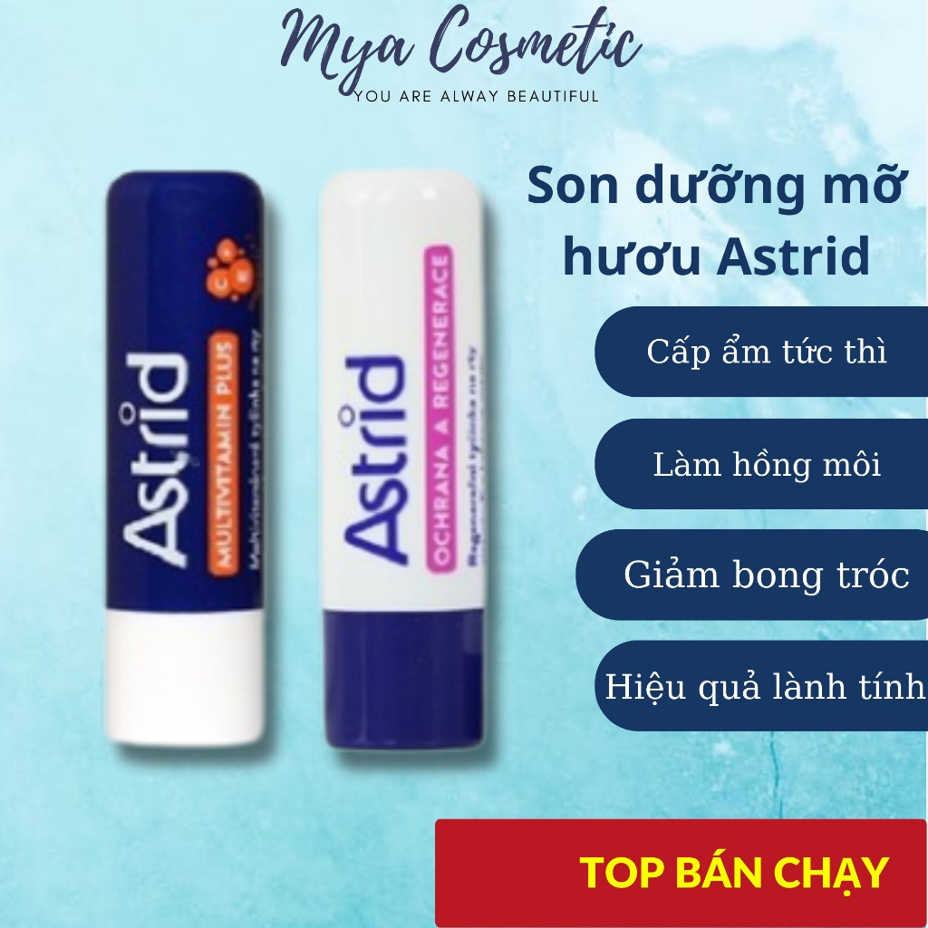 Son dưỡng mỡ hươu Astrid 4,7g giúp dưỡng môi mềm và hồng hào