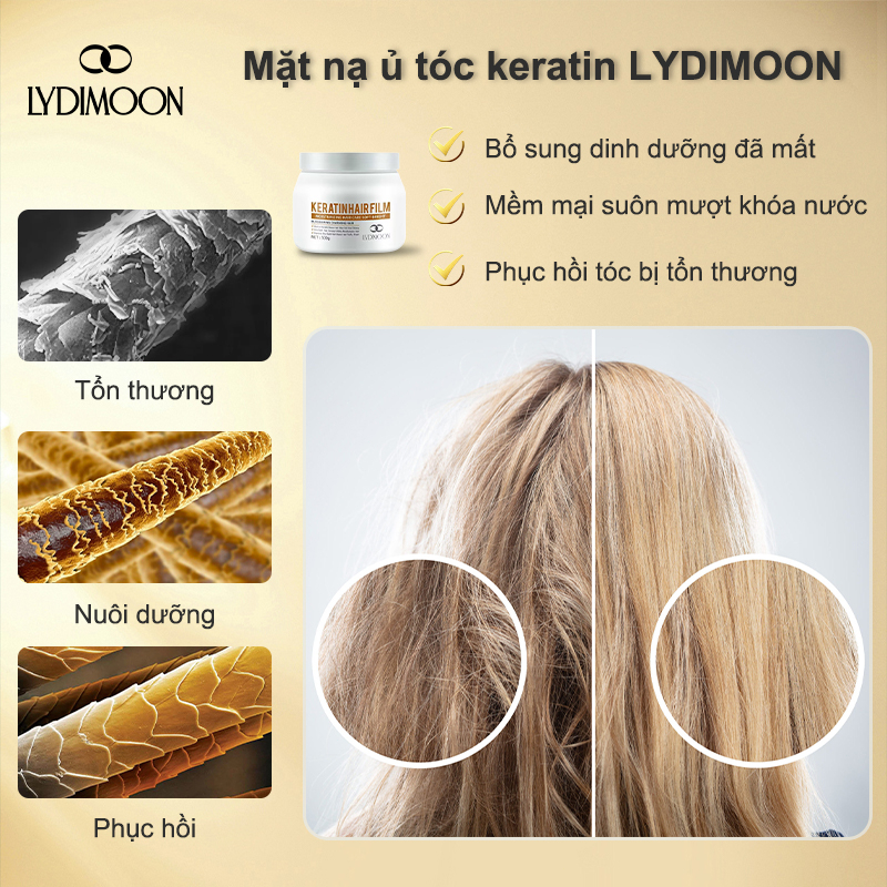 Kem ủ tóc Keratin mặt nạ tóc kem duỗi tóc chăm sóc tóc mềm mượt phục hồi tóc hư tổn  khô dưỡng ẩm trơn mượt 500G