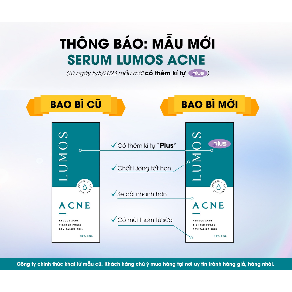 Serum Mụn Lumos Plus Mẫu Mới 2023