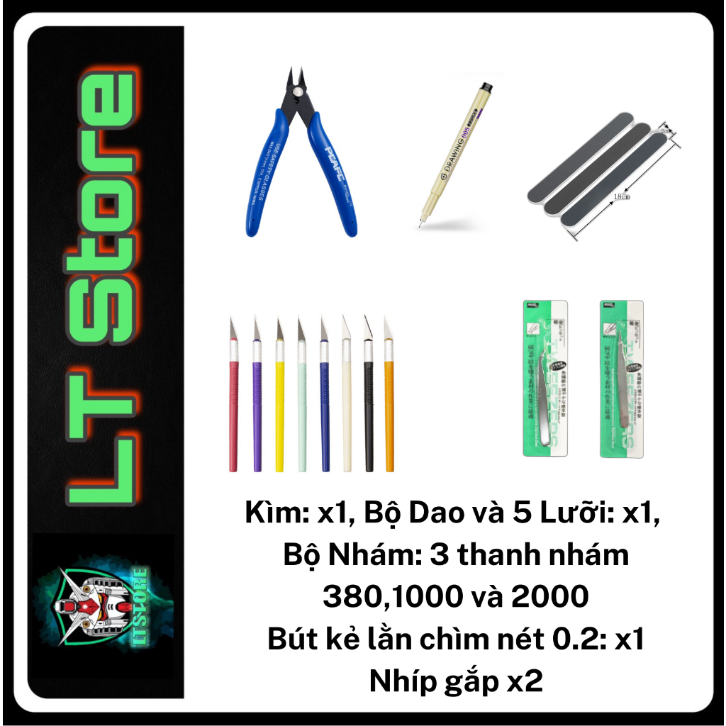 Bộ dụng cụ lắp ráp Gundam – Sử dụng cho đồ chơi lắp ráp Gunpla