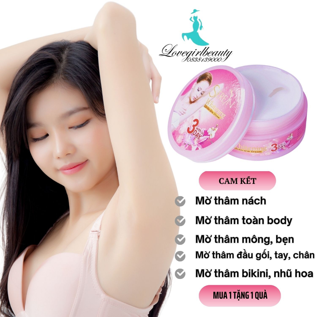 thâm nách Seren 3 day giảm thâm nách thâm bẹn thâm mông thâm đầu gối khử mùi hôi nách trắng nách hồng nhũ hoa