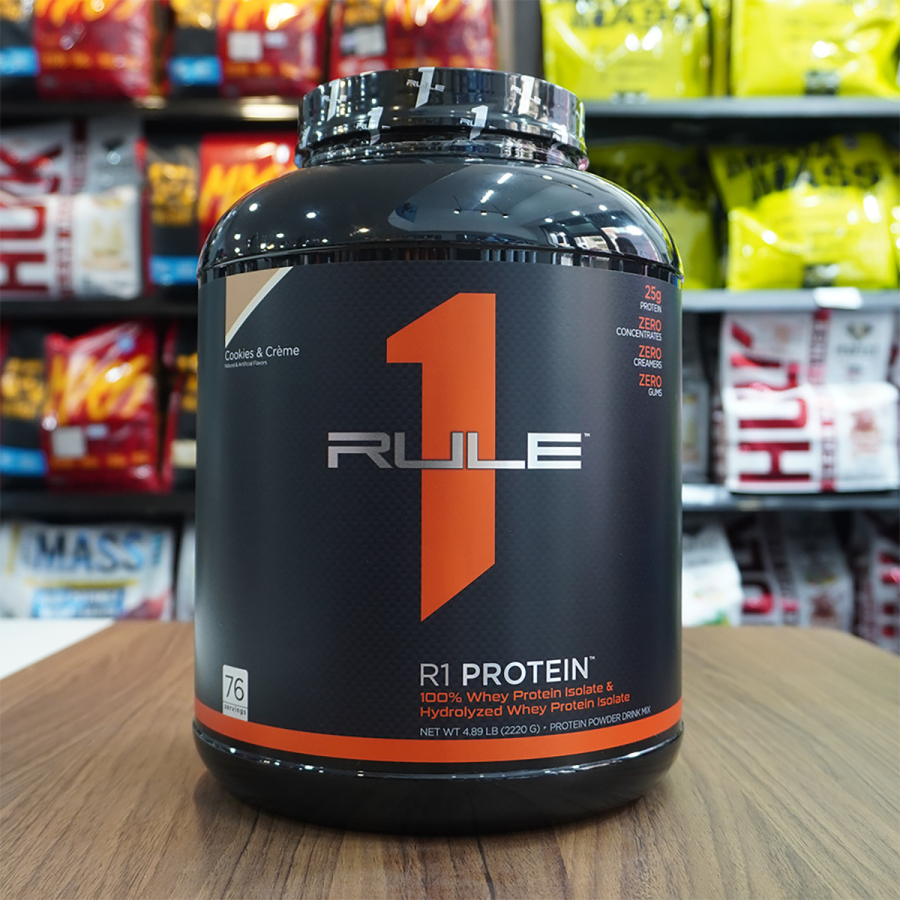 Sữa Tăng Cơ Cho Người Tập Gym Whey Protein RULE1 PROTEIN 5 lbs (2kg3), Bổ Sung Đạm Phát Triển Cơ Bắp