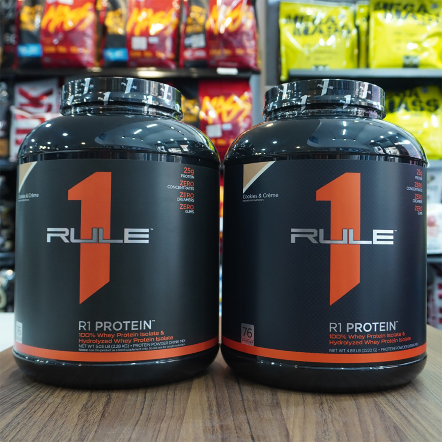 Sữa Tăng Cơ Cho Người Tập Gym Whey Protein RULE1 PROTEIN 5 lbs (2kg3), Bổ Sung Đạm Phát Triển Cơ Bắp