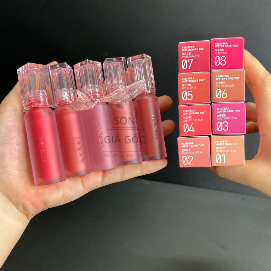Son Tint Bóng Peripera Bare Water Tint (đủ các mã màu)