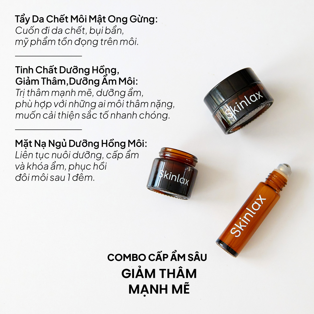Combo Dưỡng Mắt, Giảm Thâm, Dưỡng Hồng Môi SKINLAX