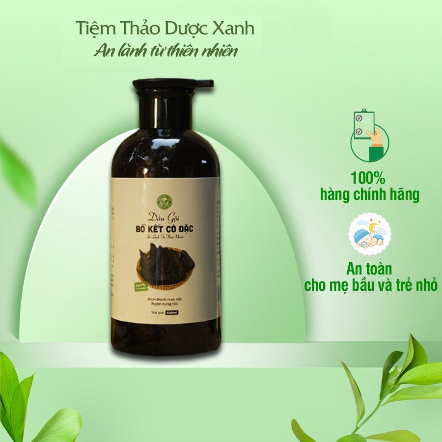 Dầu gội bồ kết thảo dược  giúp kiềm dầu, sạch gàu, nấm, ngứa, ngăn rụng tóc handamde Thảo Dược Xanh