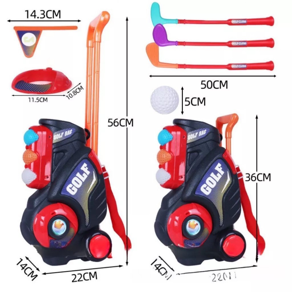Đồ Chơi Cho Bé, Đồ Chơi Gậy Golf Bằng Nhựa Cao Cấp, Đồ chơi Thể Thao, Đồ Chơi Thông Minh, Có Thể Đeo Và Kéo Dành Cho Bé