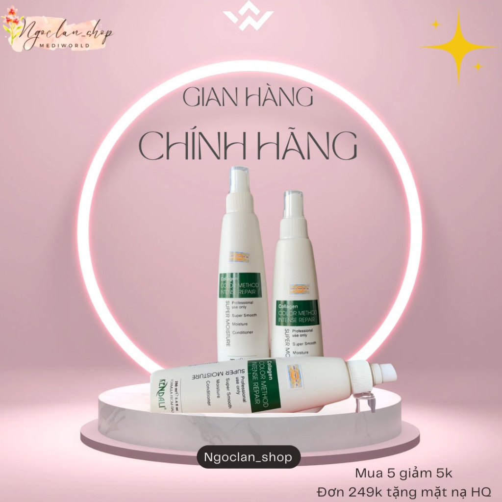 (Sỉ Phụ Liệu) Xịt Dưỡng Tóc Collagen Kendali chai trắng – Chính Hãng