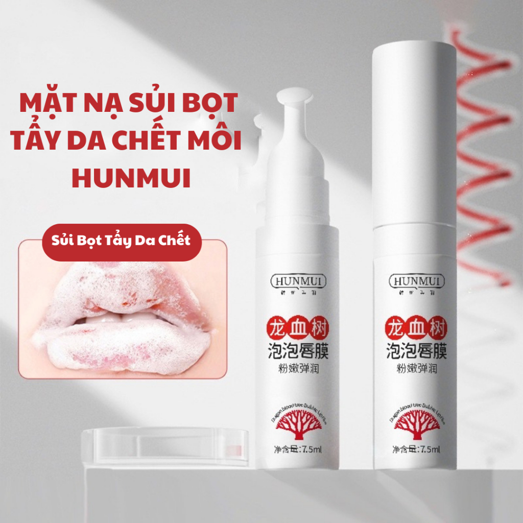 Mặt Nạ Sủi Bọt Môi HUNMUI Tẩy Tế Bào Chết Chăm Sóc Da Môi