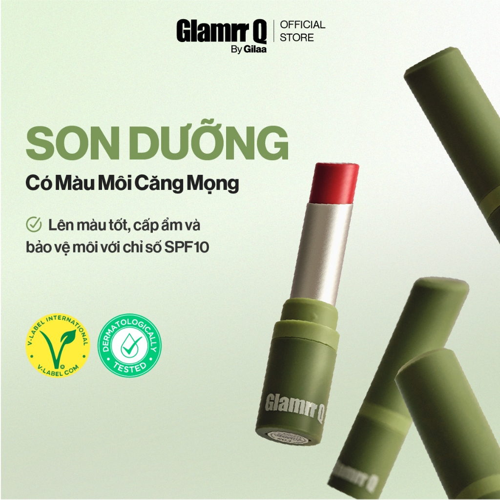 Siêu Son Dưỡng Có Màu Thuần Chay Môi Nhạy Cảm Glamrr Q Vegan Super Lip Balm (4.5g)