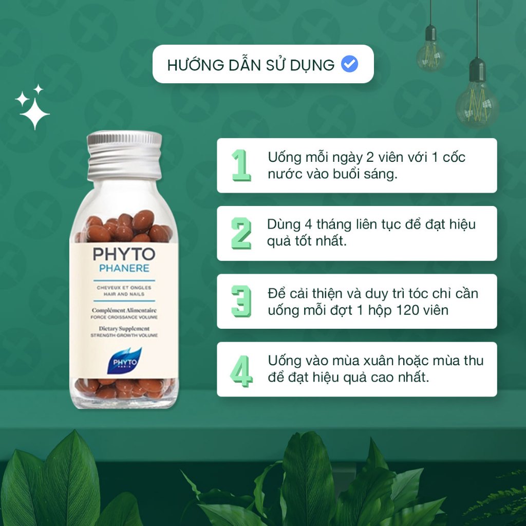 Viên Uống Mọc Tóc PHYTO Phanere Pháp Bổ Sung Biotin Giúp Tóc Mạnh Khỏe Hộp 120 Viên Từ CityPharma