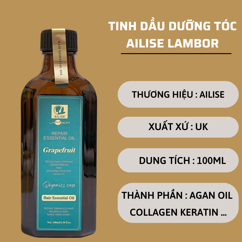 Tinh dầu dưỡng tóc Ailise Lambor Essence Oil 100ml dưỡng bóng tóc chống chẻ ngọn bảo vệ tóc