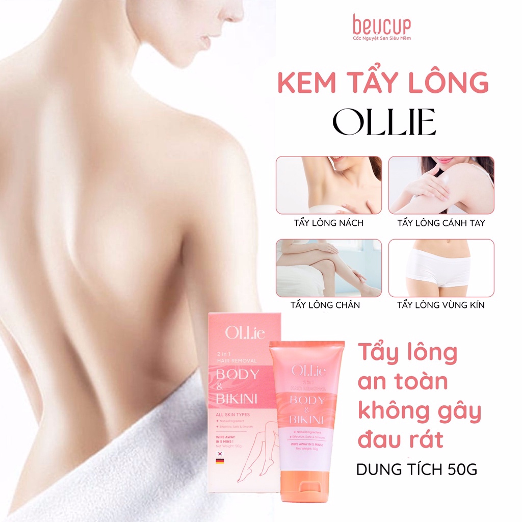 Kem tẩy lông OLLIE , tẩy lông vùng kín, nách, tay, chân,toàn thân body triệt lông an toàn không đau rát dung tích 70ML