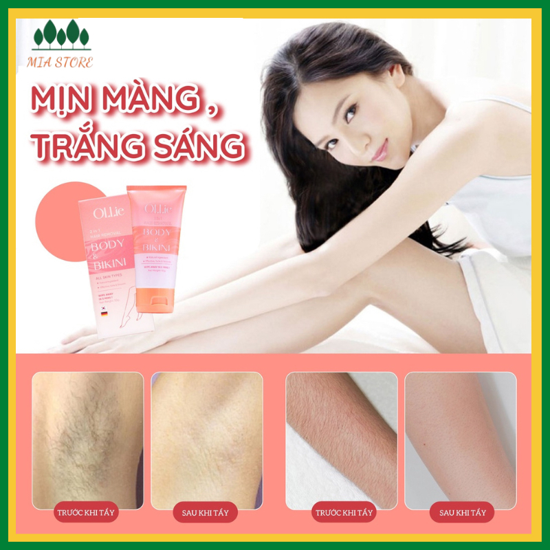 Kem tẩy lông OLLIE , tẩy lông vùng kín, nách, tay, chân,toàn thân body triệt lông an toàn không đau rát dung tích 70ML