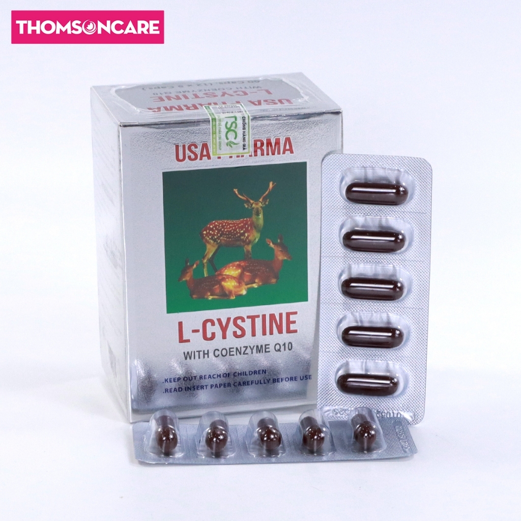 Combo viên uống trắng da Lcystine 60 viên và Vitamin C DHC 60 viên sáng mịn da, giảm thâm mụn, tóc chắc khỏe