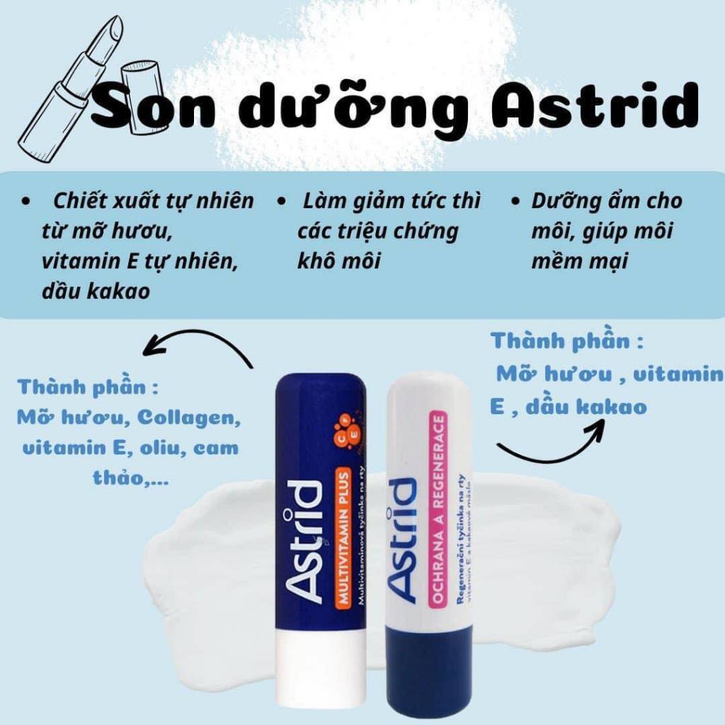 Son Dưỡng Astrid Lip Balm Dưỡng Ẩm Và Làm Hồng Môi Hiệu Quả 4.7g