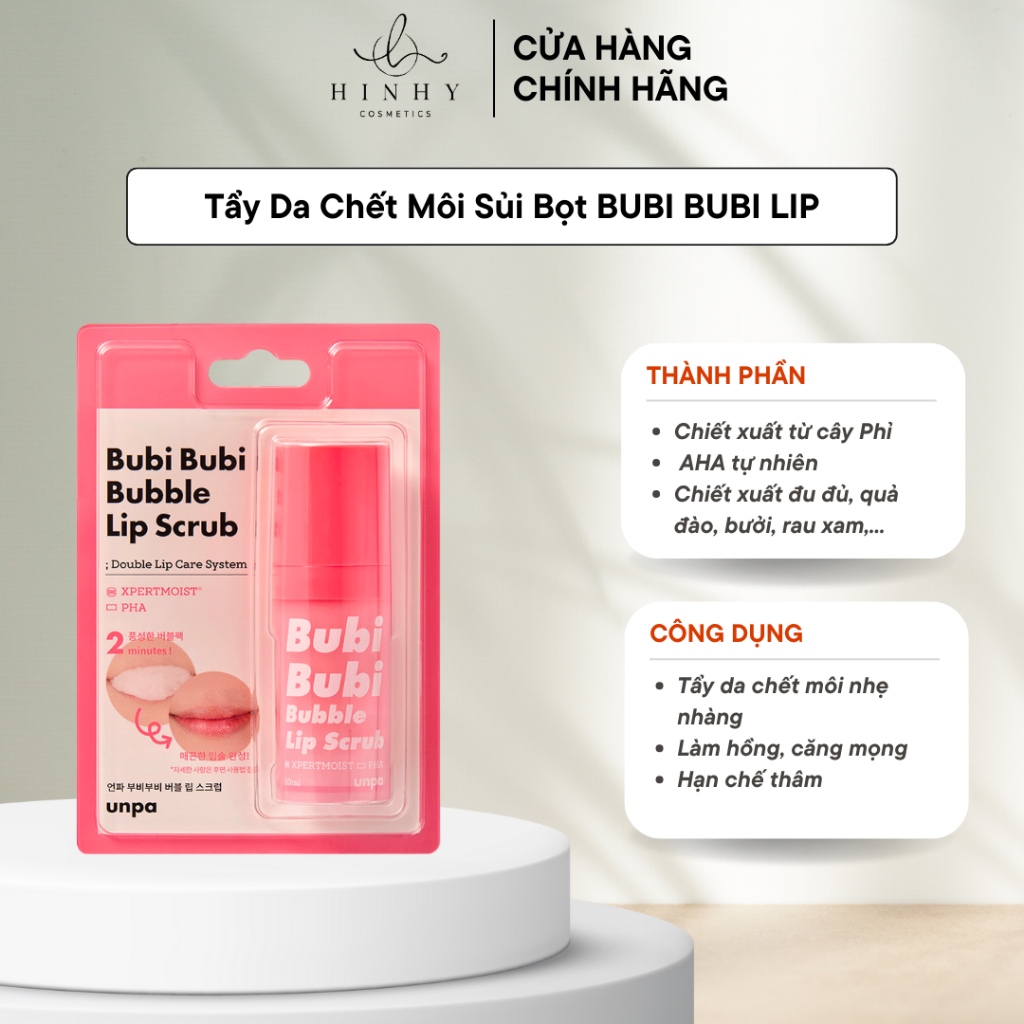 Tẩy Da Chết Môi Sủi Bọt BUBI BUBI LIP