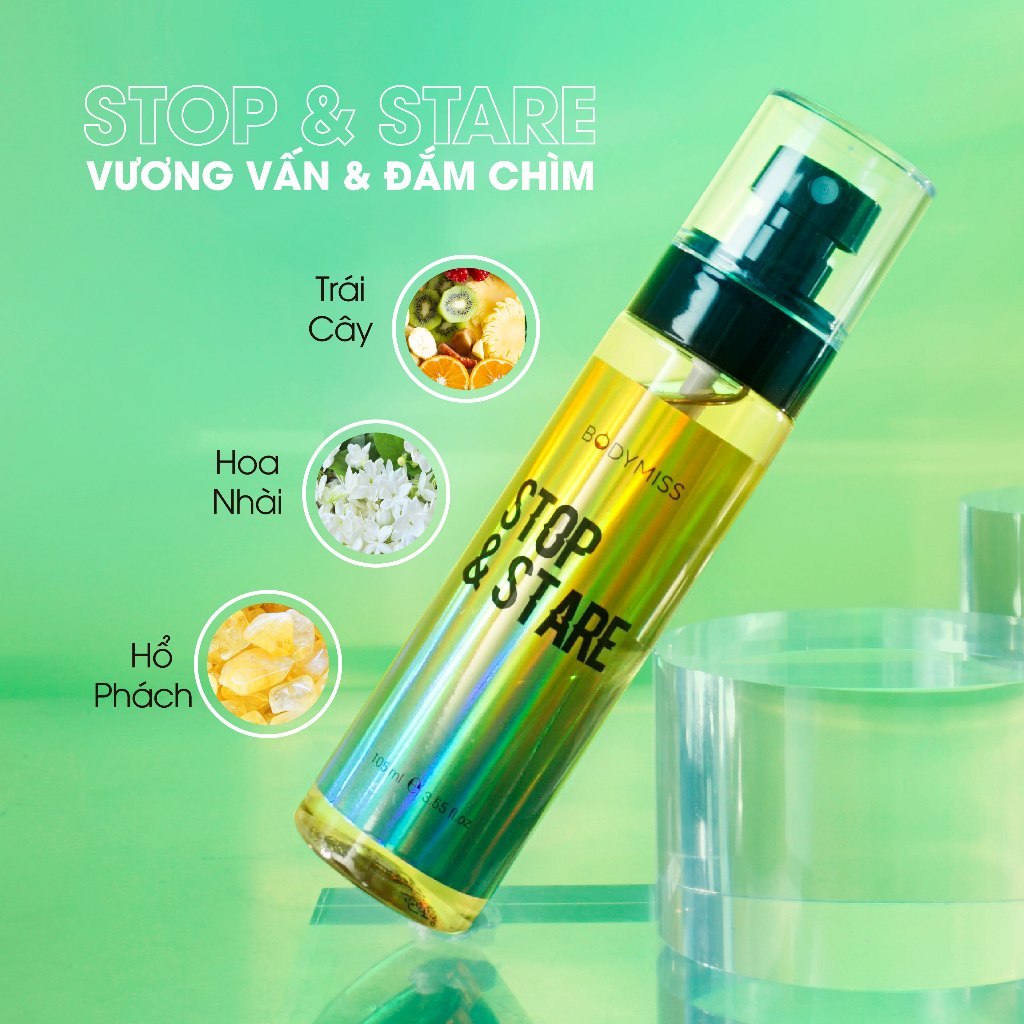 [14/2 DEAL MUA 1 TẶNG 1 FULLSIZE] Nước Hoa Bodymist Unisex Xịt Thơm Toàn Thân Lưu Hương 6H Đi Học BODYMISS 105ml (Chai)