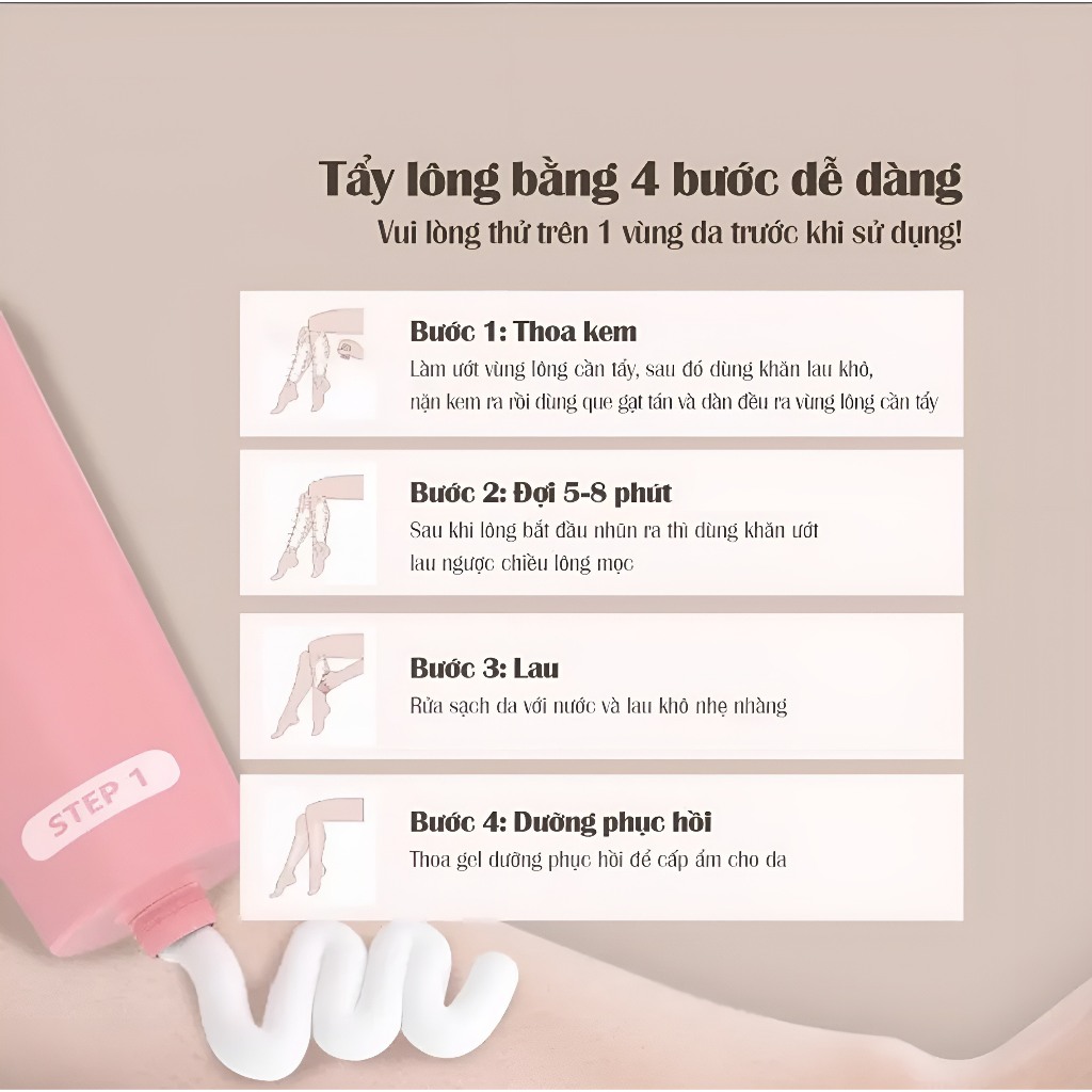 Kem tẩy lông HOBEBAR 50g và Gel Dưỡng Lô Hội 30g Chiết Xuất Tự Nhiên Giúp Triệt Lông An Toàn