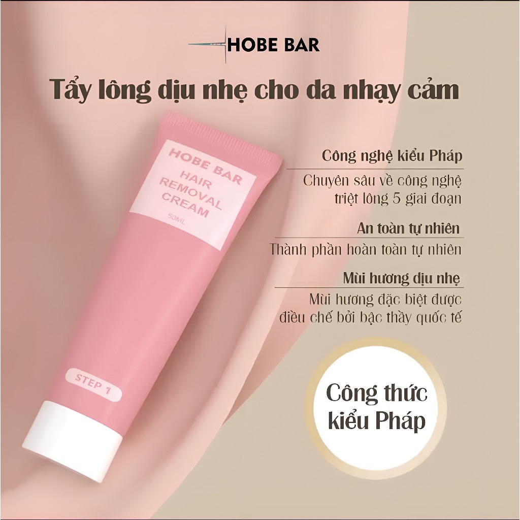 Kem tẩy lông HOBEBAR 50g và Gel Dưỡng Lô Hội 30g Chiết Xuất Tự Nhiên Giúp Triệt Lông An Toàn