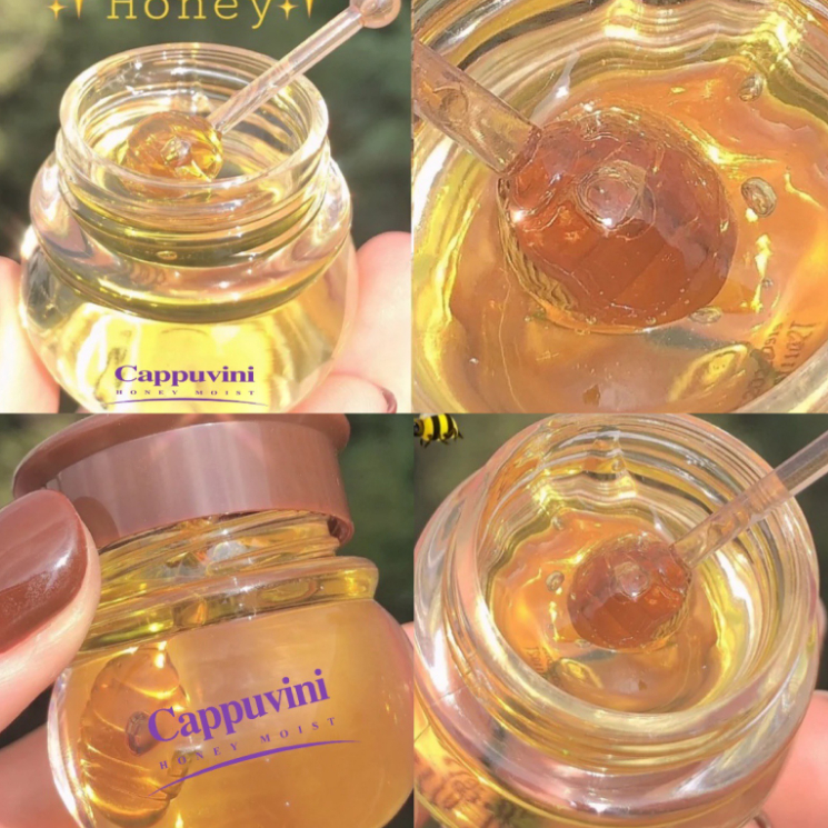 Hũ mặt nạ ngủ môi Cappuvini kiểm son dưỡng ong vàng – Tặng kèm cọ mật