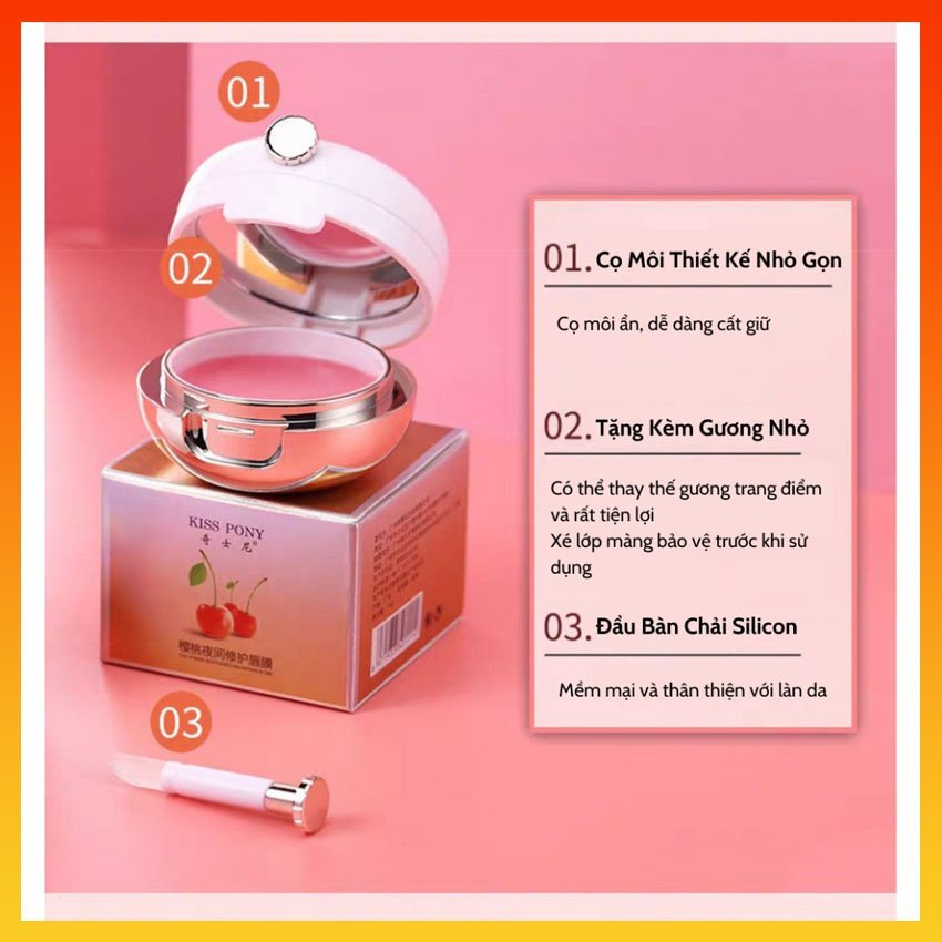 Mặt Nạ Ủ Môi Dưỡng Hồng KISS PONY Giúp Môi Căng Mọng, Mềm Mịn, Tẩy Da Chết Cho Môi Hết Thâm Môi – Claura Beauty